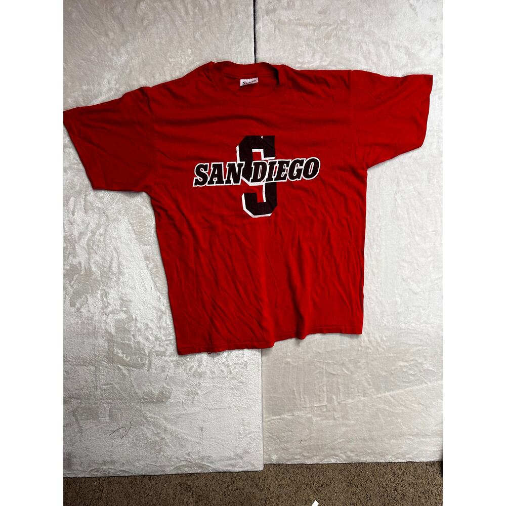 Vtg 80s 90s STEDMAN San Diego Big S T-Shirt XL Single Stitch Made in USA SDSU S1
